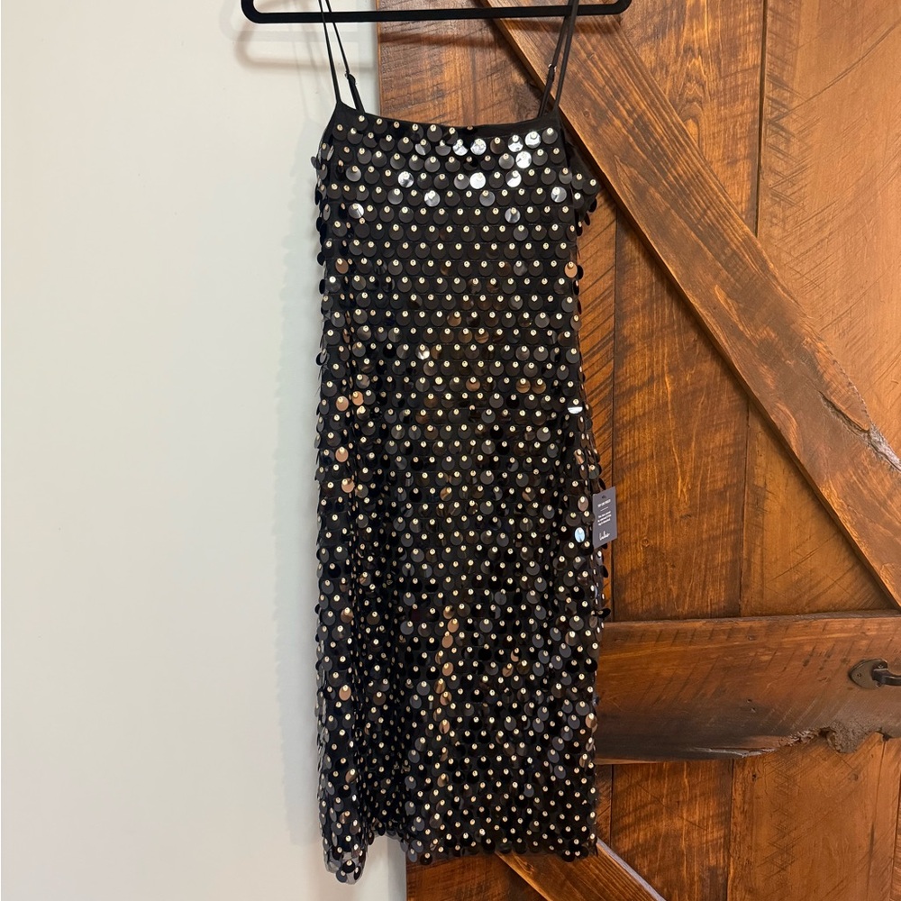 Lulu's Black Sequin Midi Dress